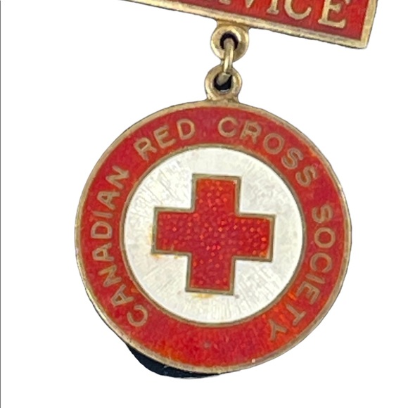 Vintage 1949 Red Cross Nurses service brooch STERLING silver Red white enamel - Picture 5 of 6
